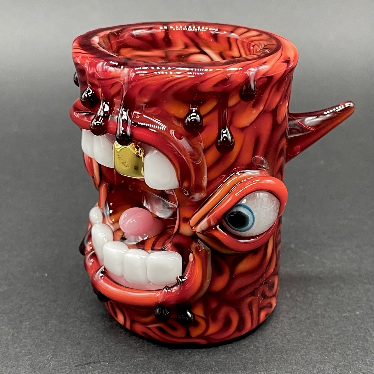 mind scrambler shot glass by Leviathan Glass - artisan detail