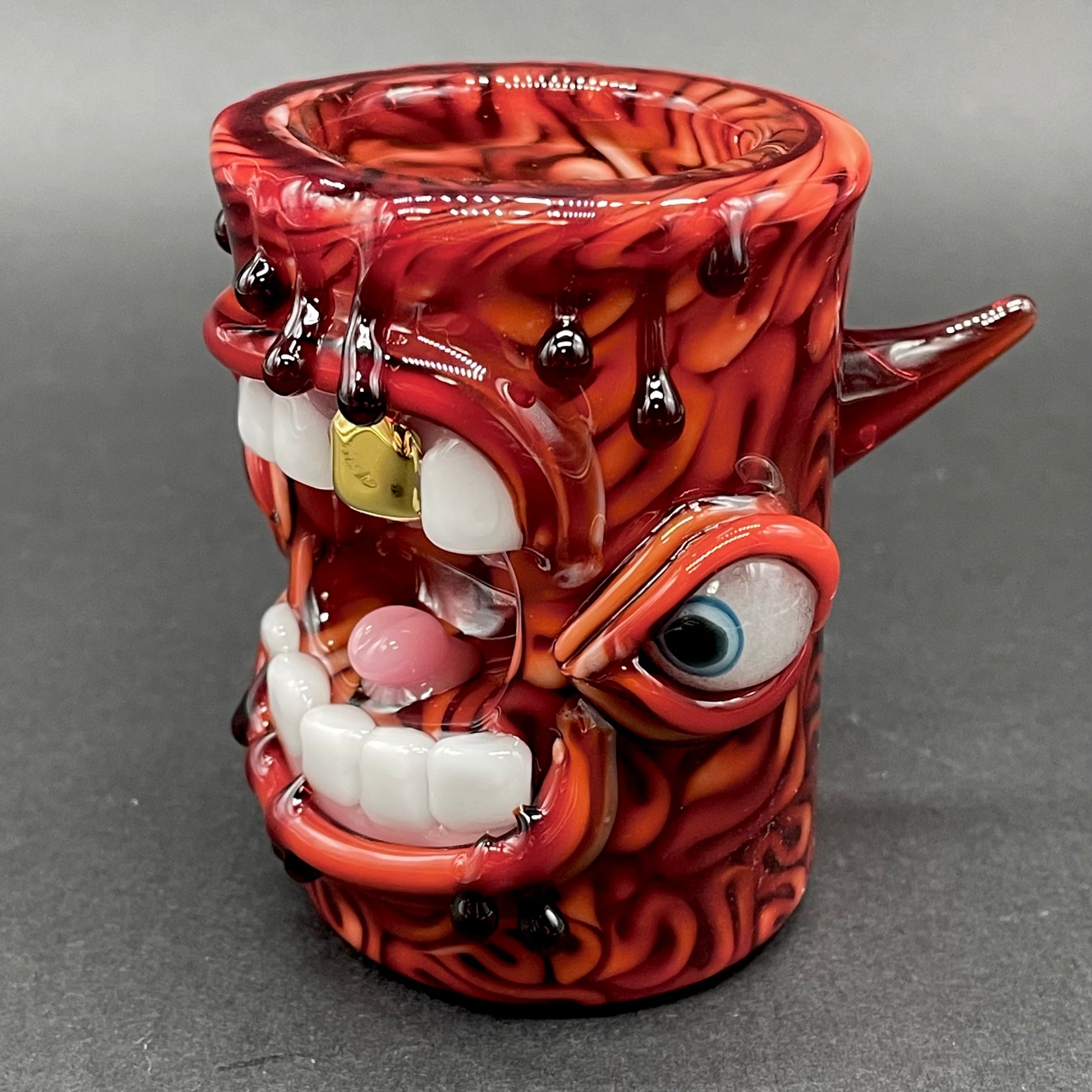 mind scrambler shot glass by Leviathan Glass - artisan detail