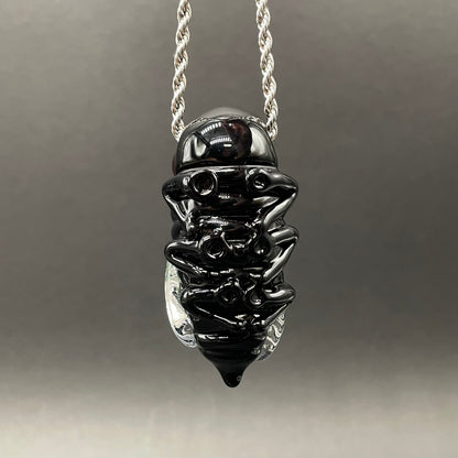 Close-up of Cicada pendant - handcrafted glass