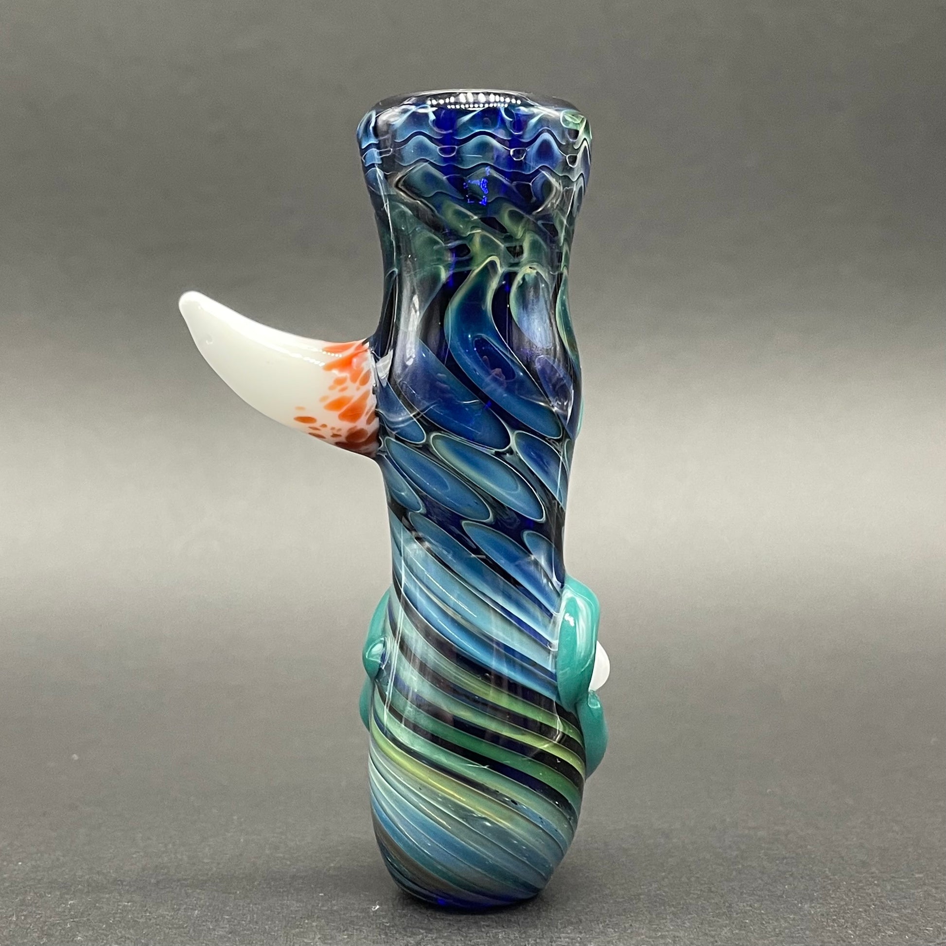 Hand-blown Gold fumed cyclops Chillum - Leviathan Glass original