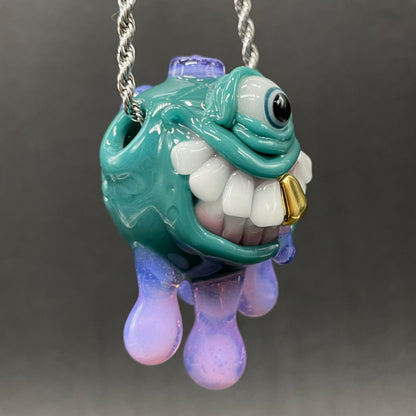 Dripping with sarcasm glass pendant craftsmanship - artisan glass work
