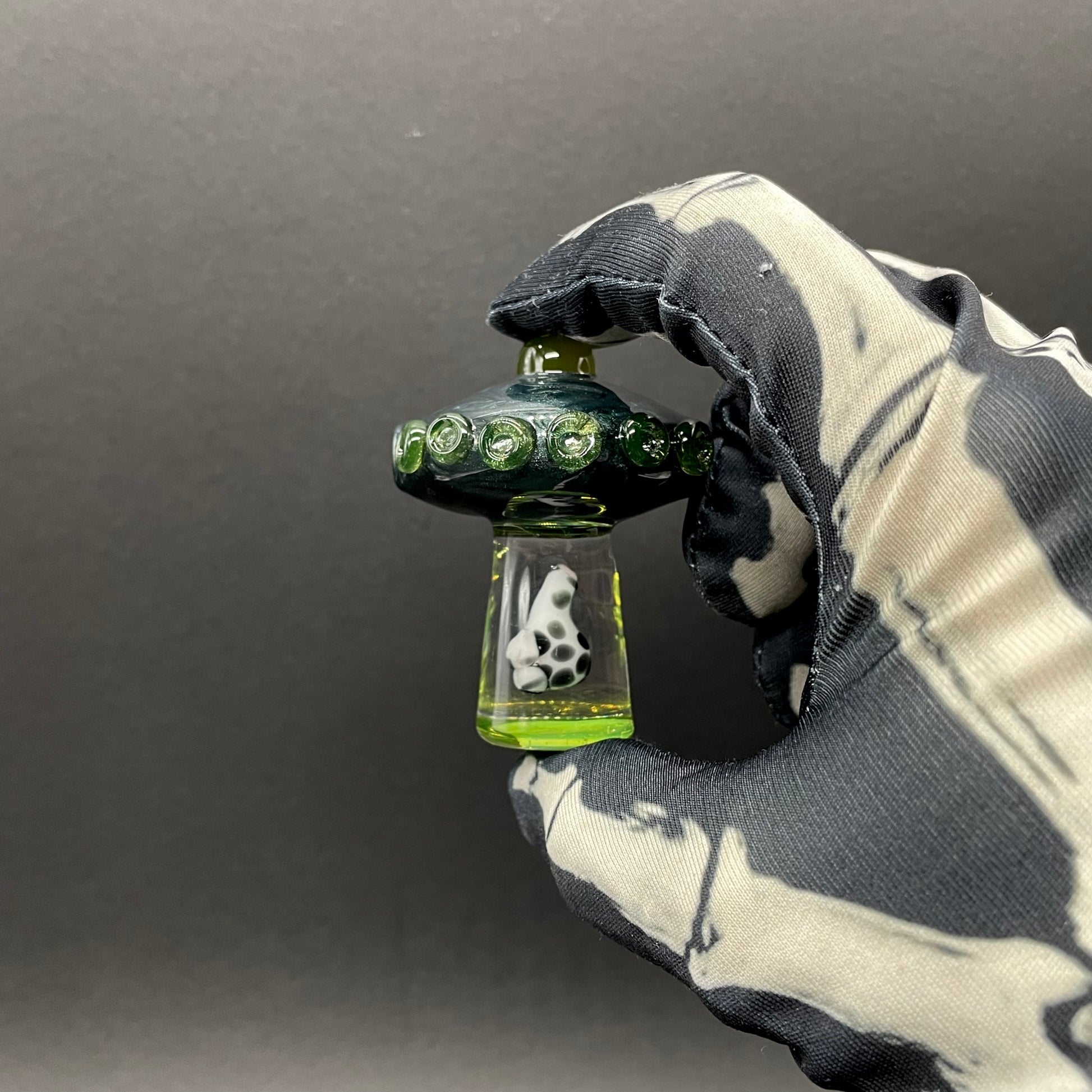 Hand-blown Alien abduction pendant (cow) - Leviathan Glass original