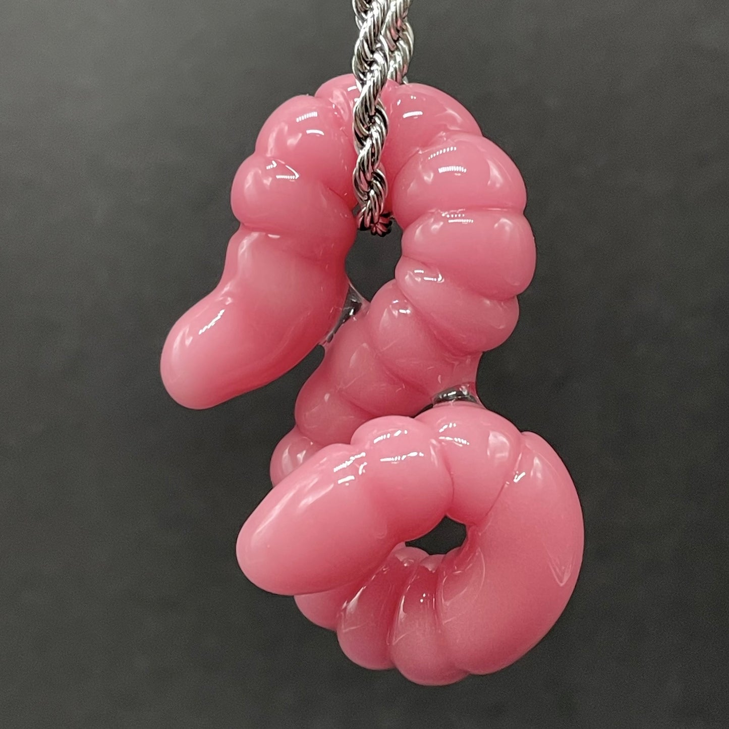 glass earthworm pendant