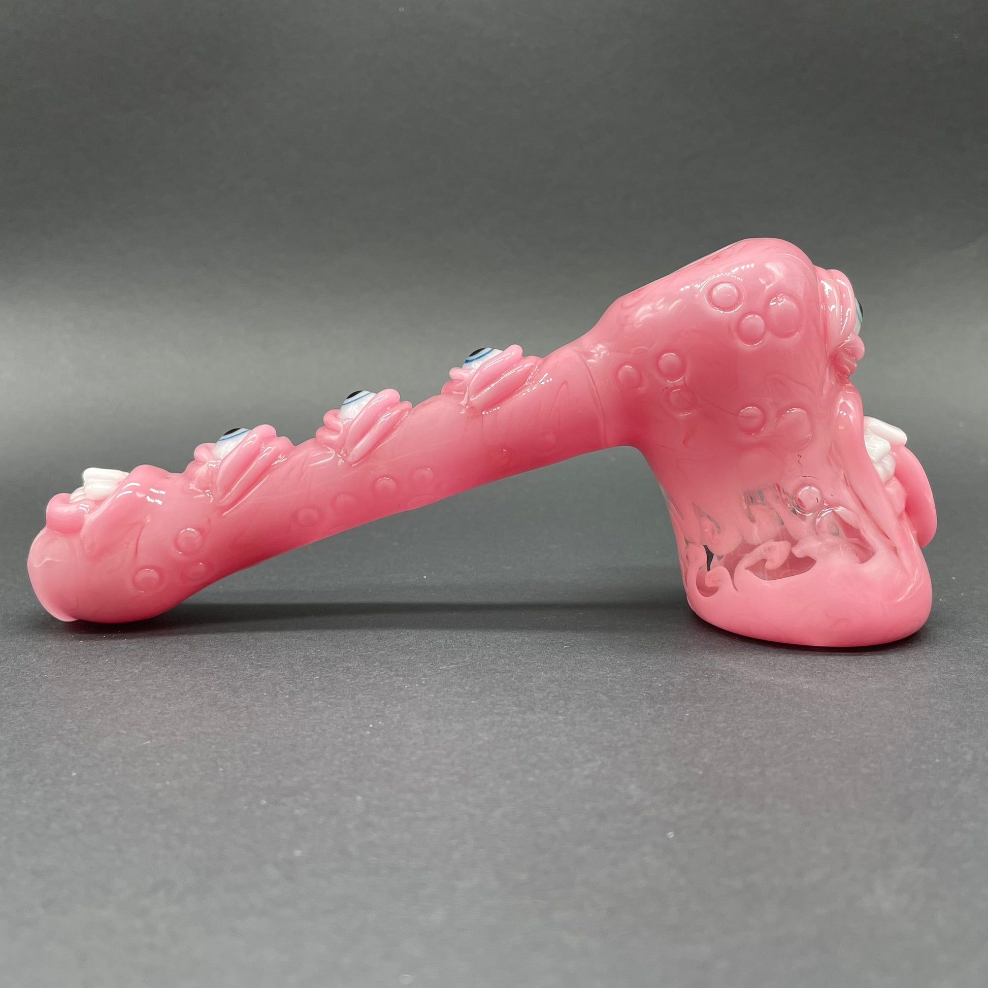Pink evil eye bubbler craftsmanship - artisan glass work