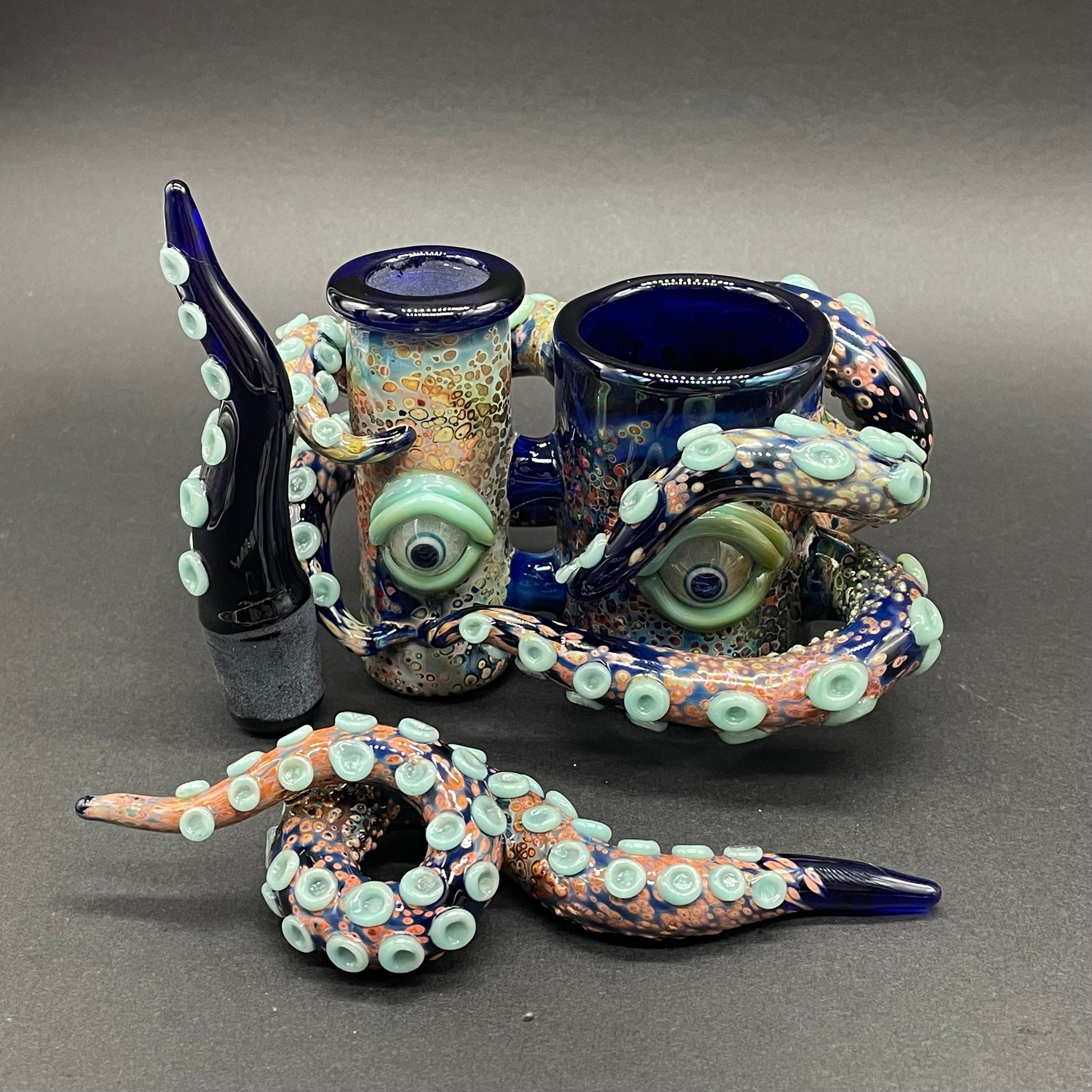 Close-up of Leviathan dab station - handcrafted glass