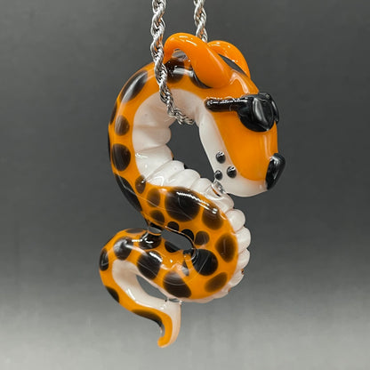 Slithering Chester Cheetah glass pendant