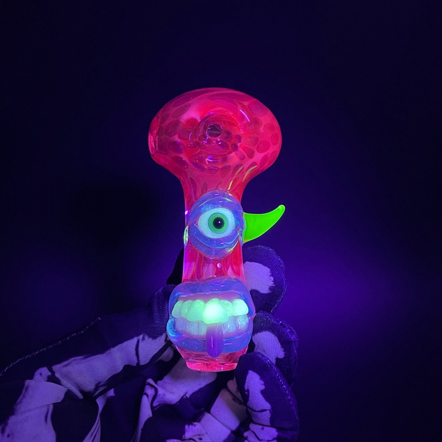 Leviathan Glass UV inside out spoon - hand-blown art