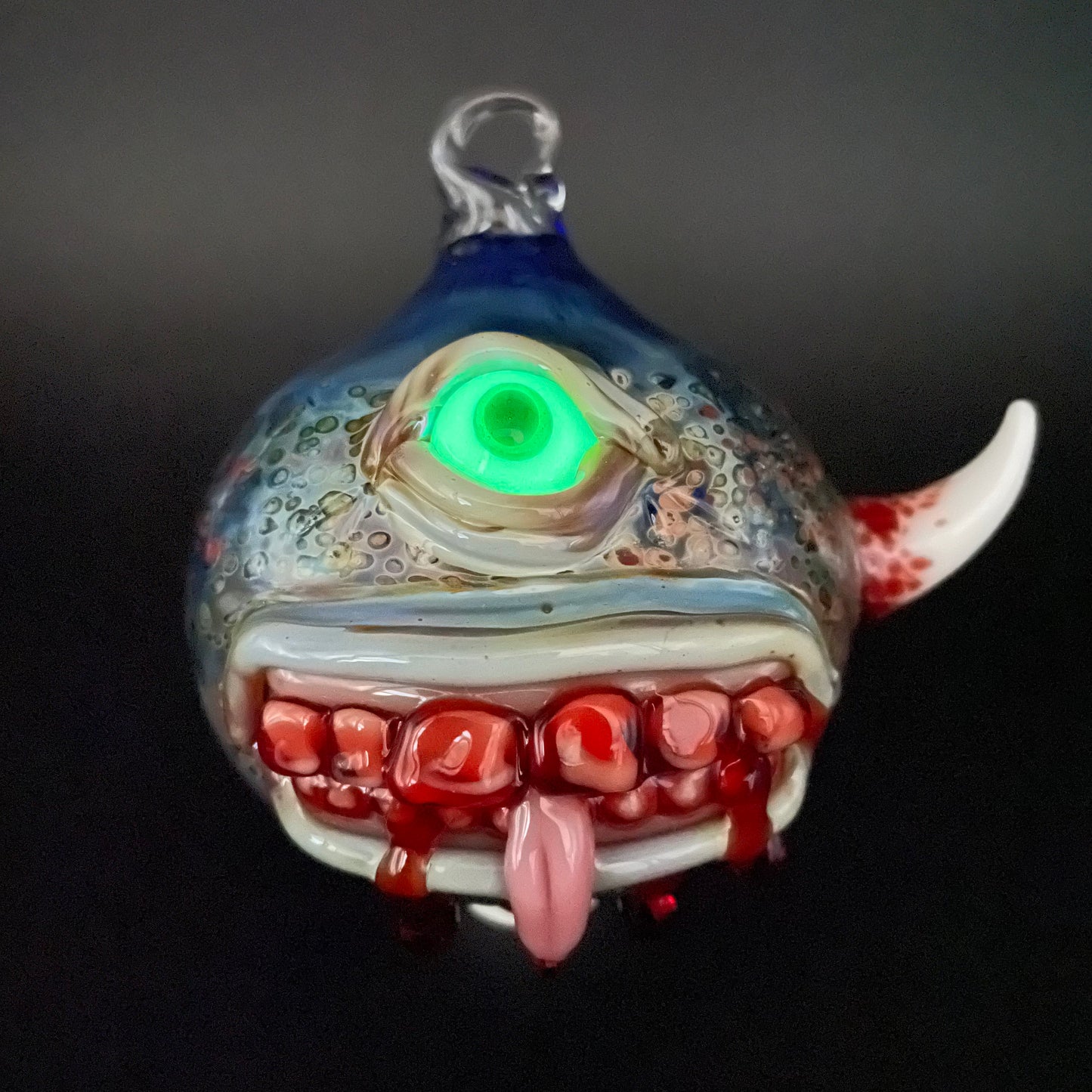 Premium Beware I Bite Ornament - collectible glass art