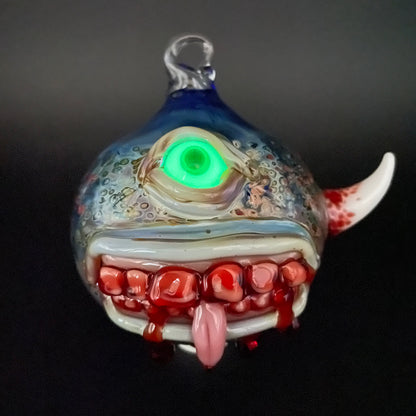 Premium Beware I Bite Ornament - collectible glass art