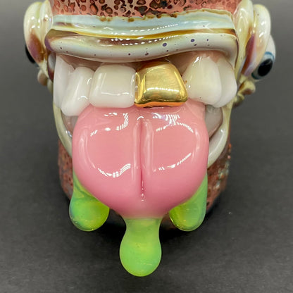 tongue demon shot glass by Leviathan Glass - artisan detail