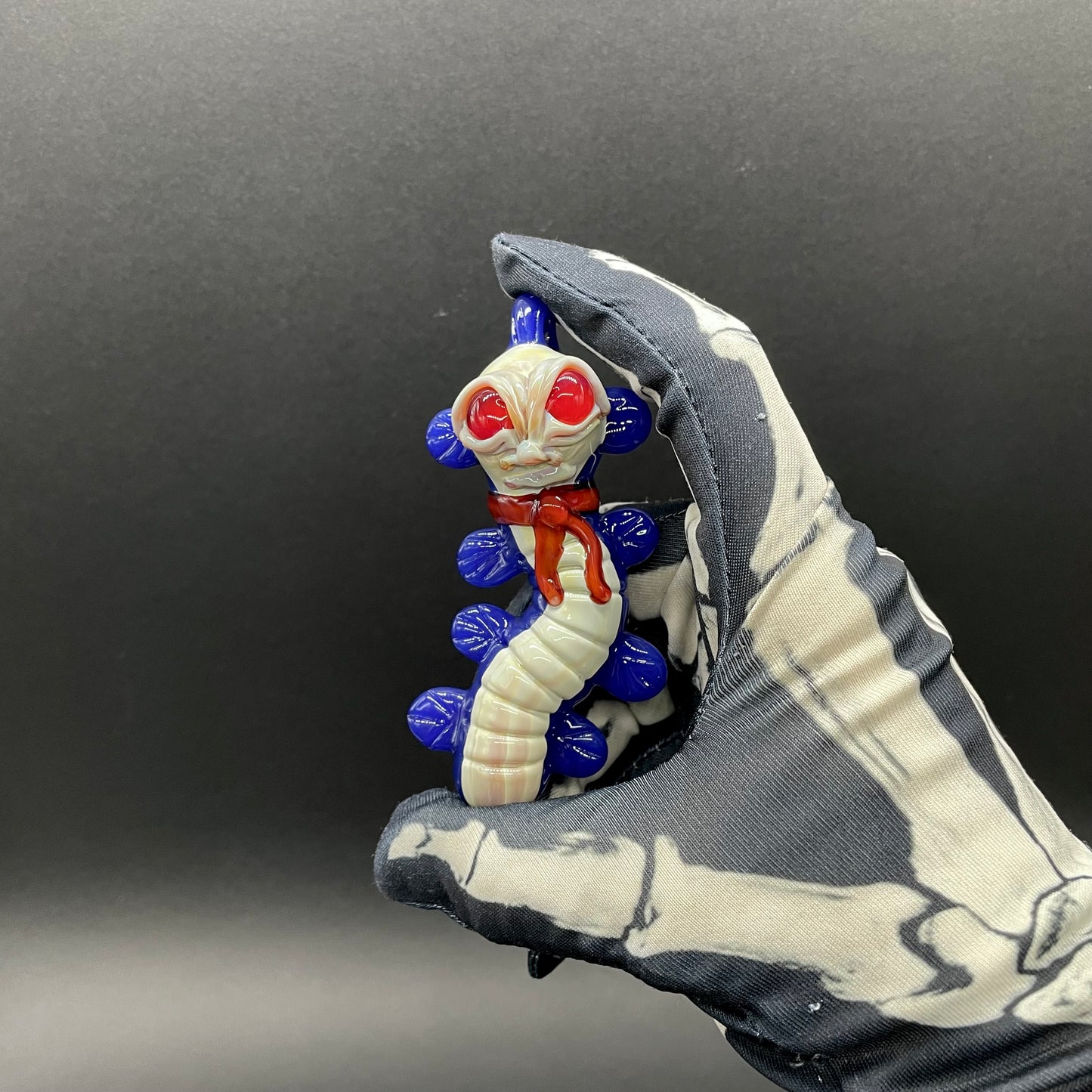Hand-blown Labyrinth worm pendant - Leviathan Glass original