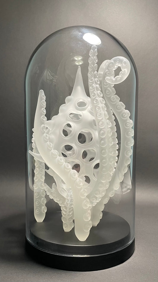 Hand-blown glass Amoeba Bell Jar 1 by Leviathan Glass