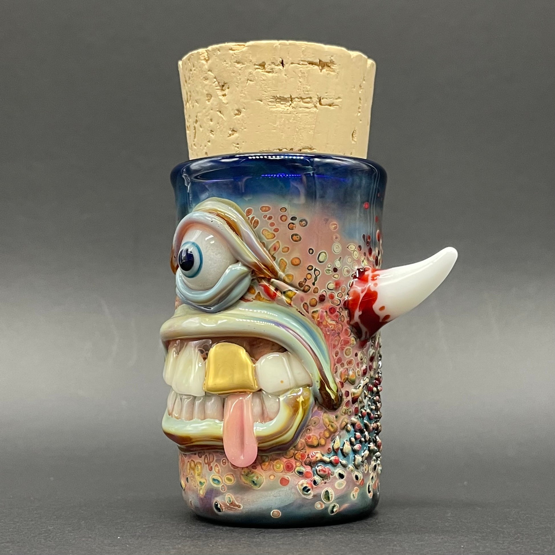 Premium Cyclops cork jar - collectible glass art
