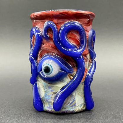 kraken glass cup detail view - premium glass art