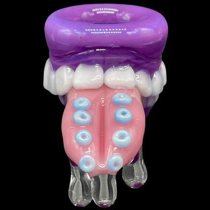 Hand-blown glass 18mm tentacle tongue slide. by Leviathan Glass