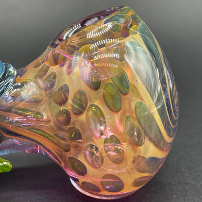 Hand-blown UV inside out spoon - Leviathan Glass original