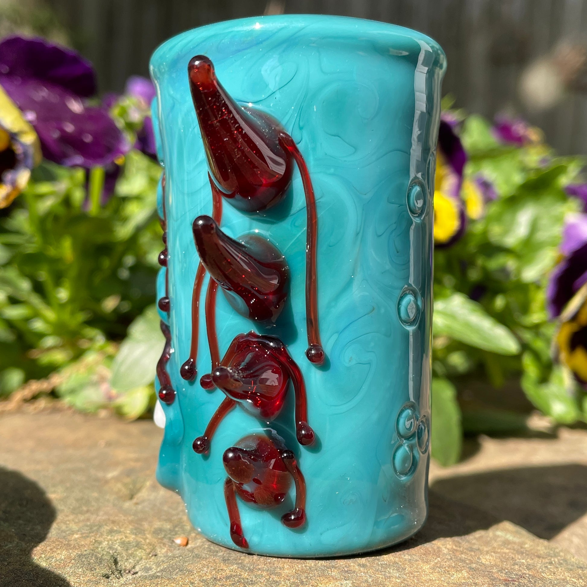 I’m not crying! Are you crying?  Shot Glass by Leviathan Glass - artisan detail
