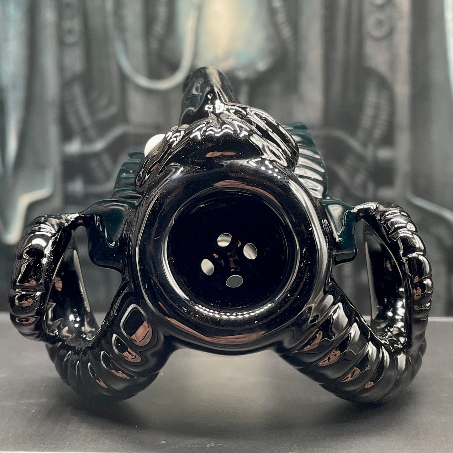 18mm black Philip slide by Leviathan Glass - artisan detail