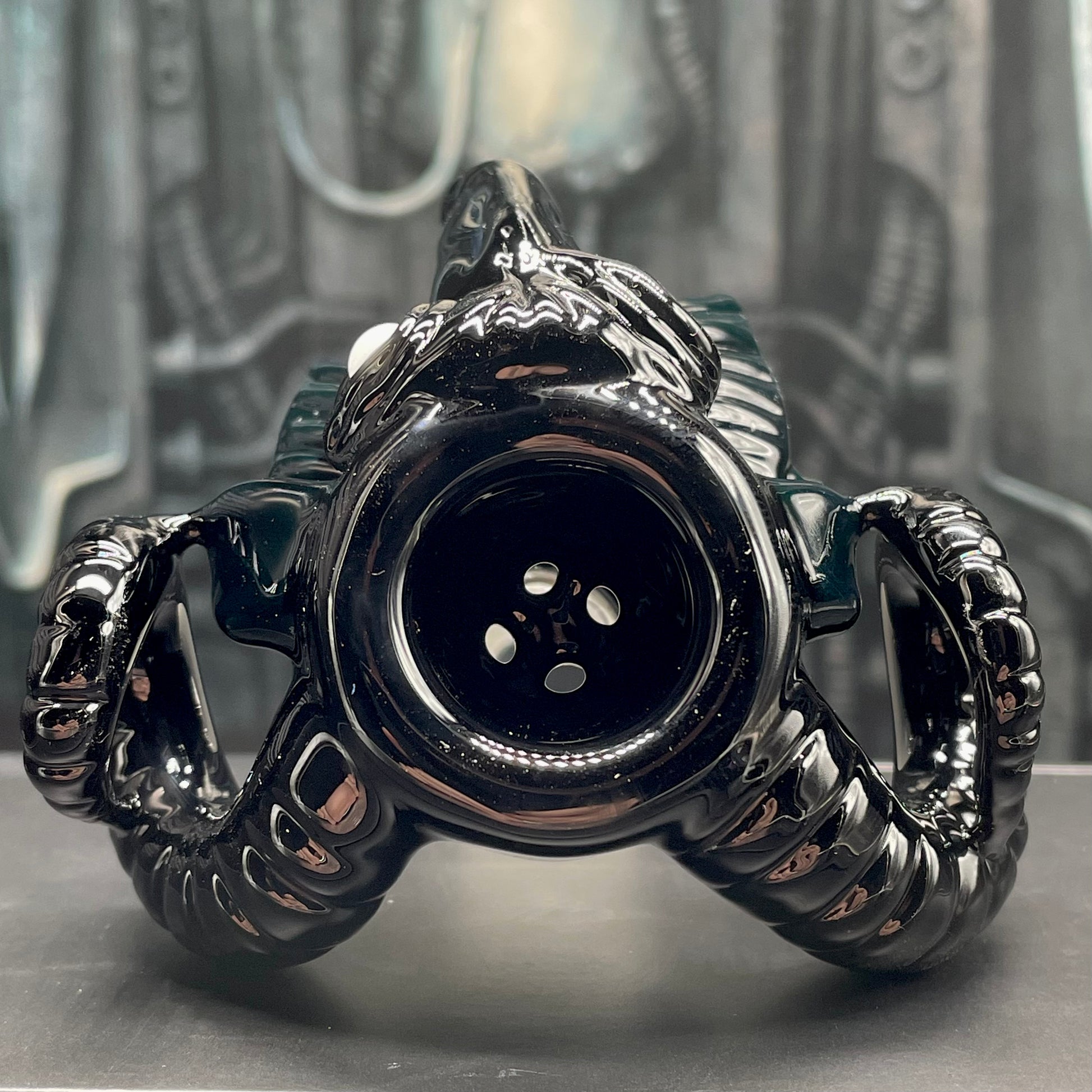 18mm black Philip slide by Leviathan Glass - artisan detail