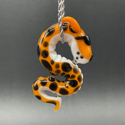 Slithering Chester Cheetah glass pendant