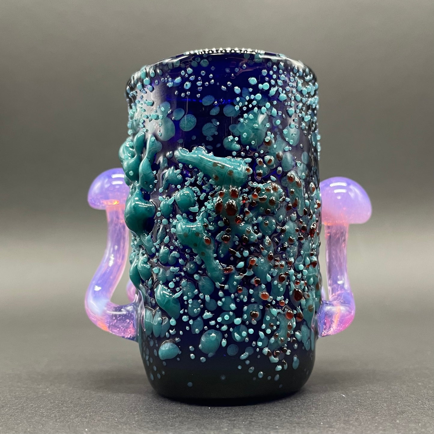Hand-blown Pink Slime Mushroom Shot Glass - Leviathan Glass original