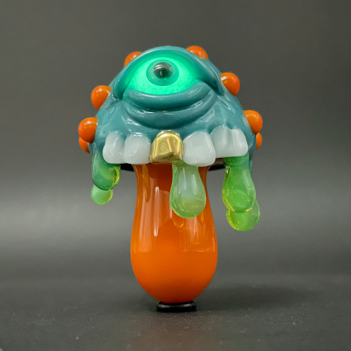 About last night glass mushroom pendant by Leviathan Glass - artisan detail