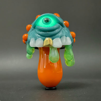 About last night glass mushroom pendant by Leviathan Glass - artisan detail