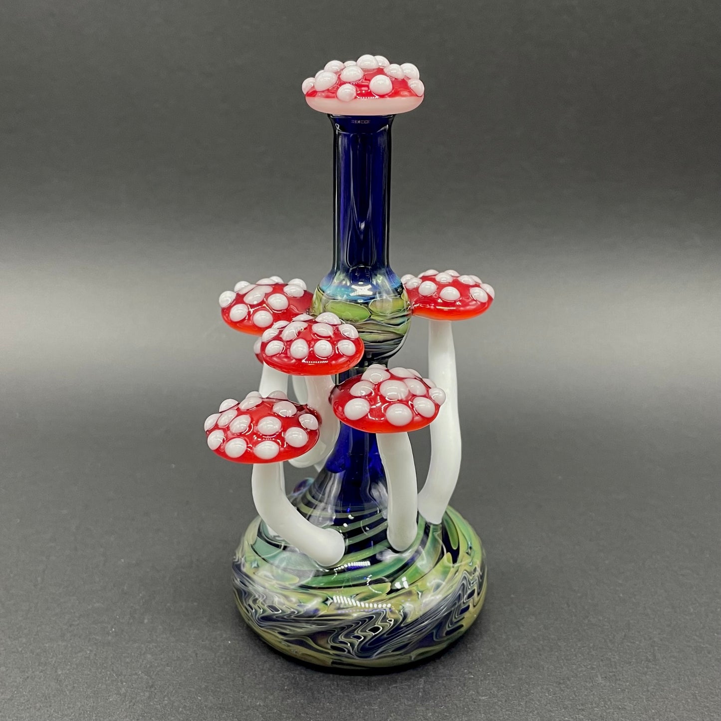 Leviathan Glass Red cap Mushroom perfume bottle - hand-blown art
