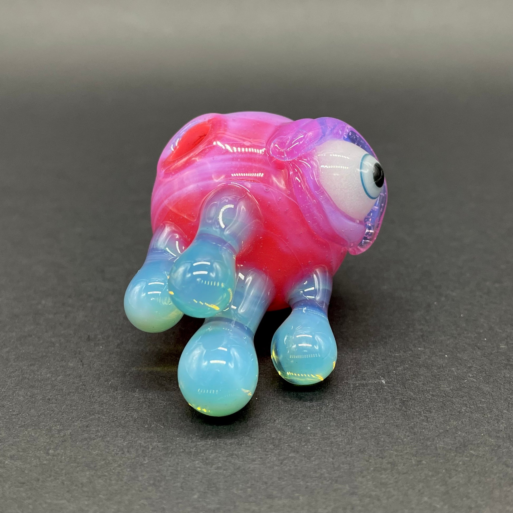 Drippy cyclops glass pendant hand blown glass art - Leviathan Glass