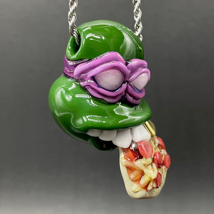 Glass Donatello ninja turtle pendant