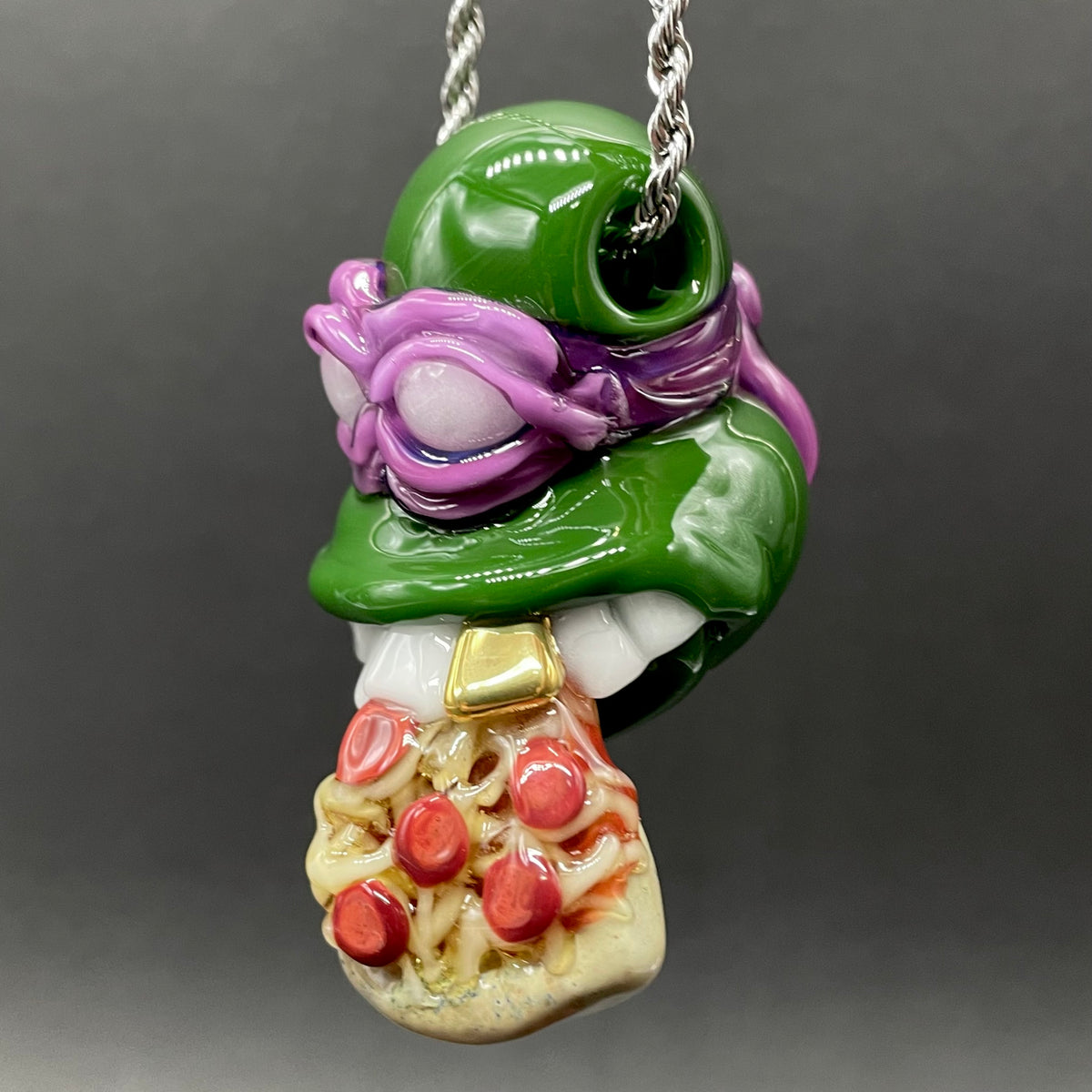 Glass Donatello ninja turtle pendant