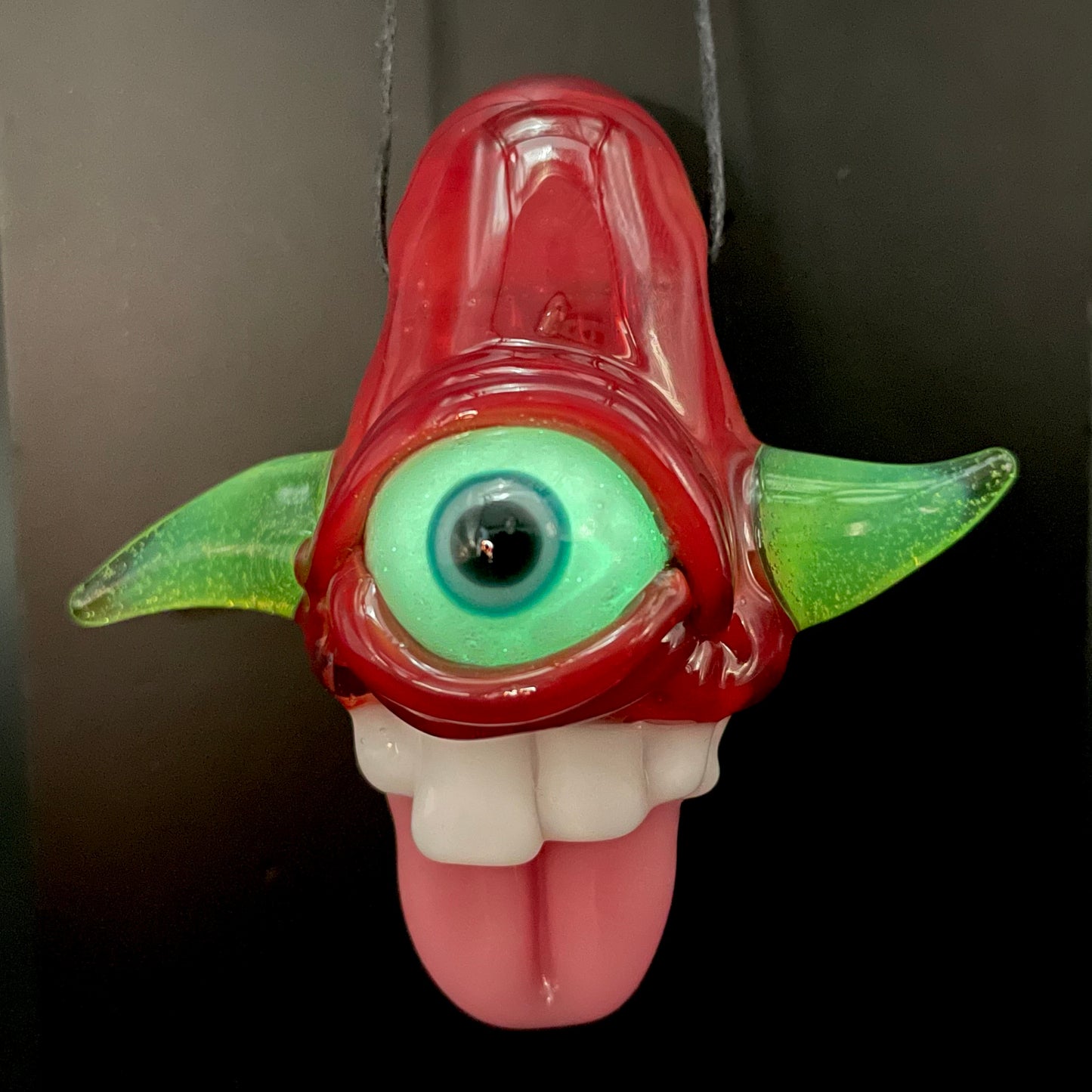 Hand-blown Licky McOneEye glass pendant - Leviathan Glass original