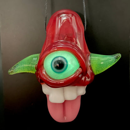 Hand-blown Licky McOneEye glass pendant - Leviathan Glass original