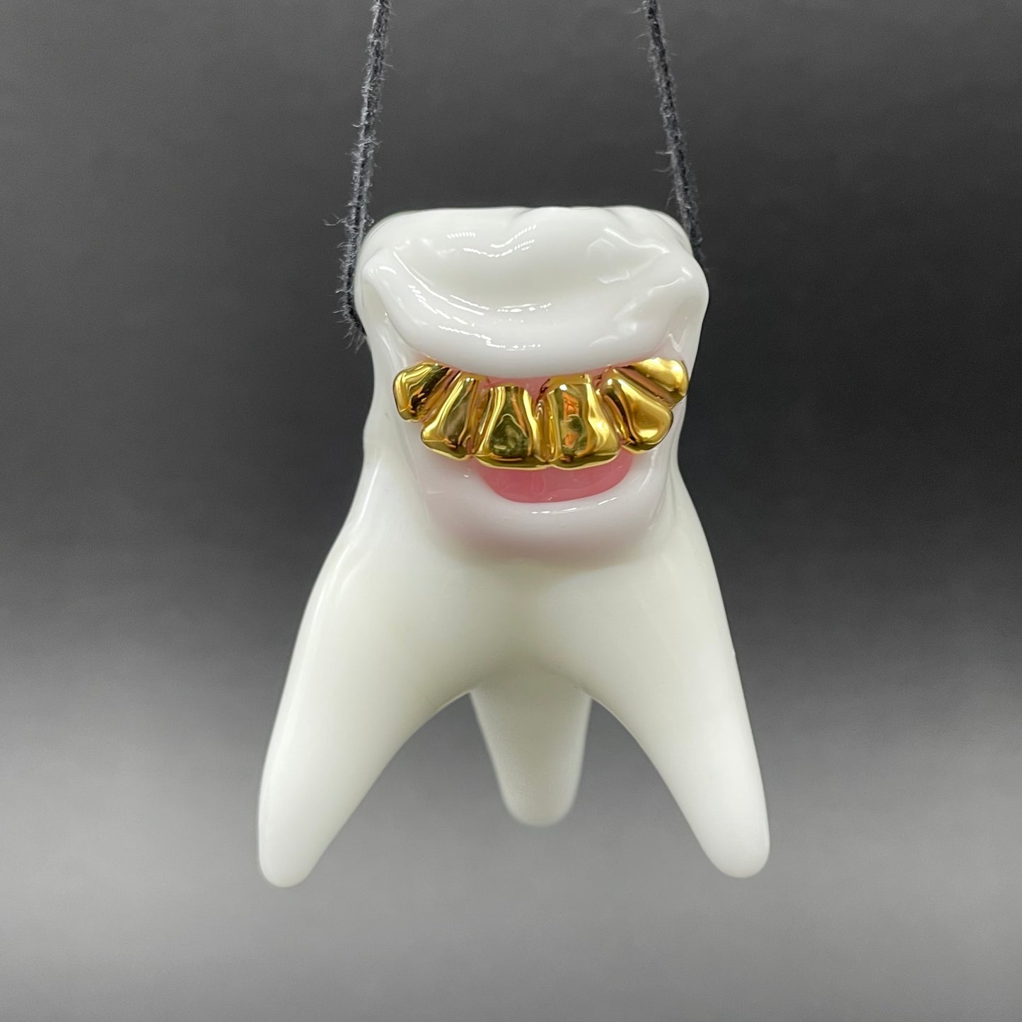 Hand-blown Tooth ache glass pendant - Leviathan Glass original