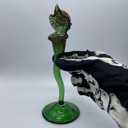 Pitcher plant sculpture by Leviathan Glass - artisan detail