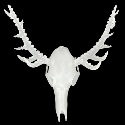 Hand-blown glass Tentacle skull by Leviathan Glass
