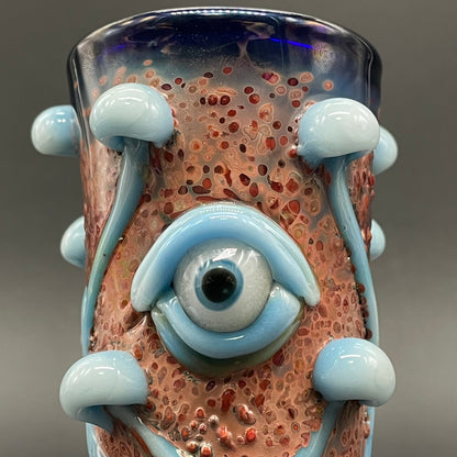 Close-up of Siberia mushroom shot glass. - handcrafted glass