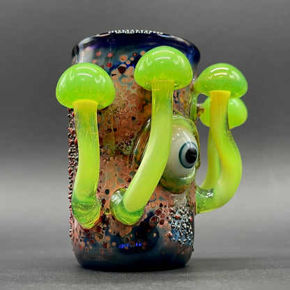 Premium Green slime mushroom shot glass - collectible glass art
