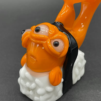 Mutant three eyed fish sushi glass pendant