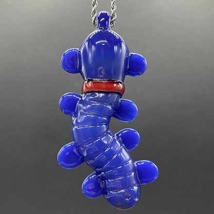 Hand-blown Labyrinth worm pendant - Leviathan Glass original