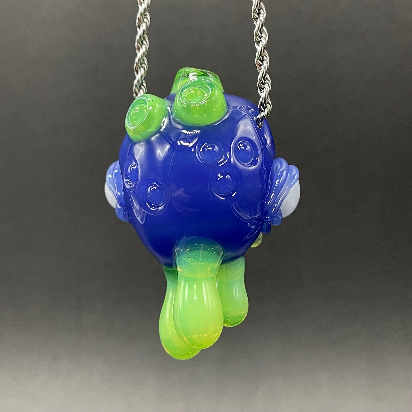 Hand-blown Drippy screamer pendant - Leviathan Glass original