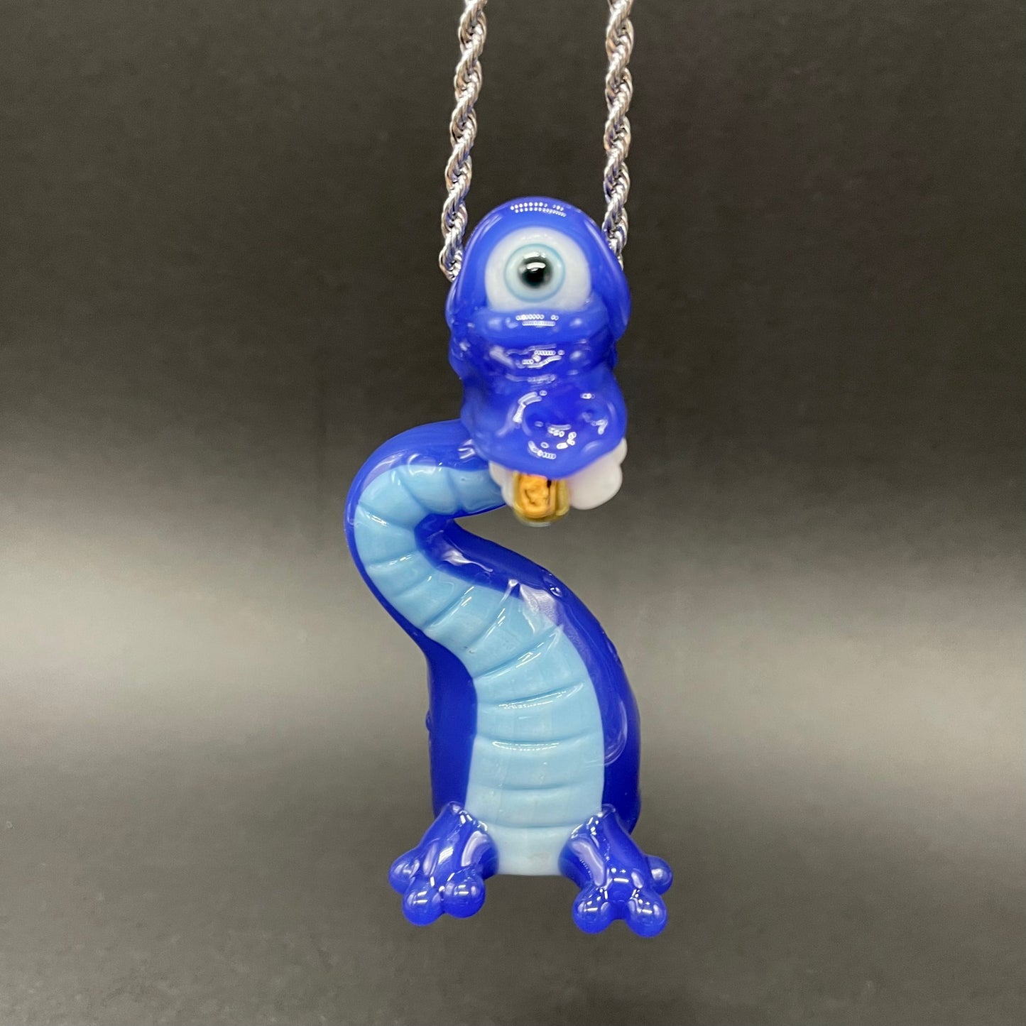 Cyclopsasarus glass pendant hand blown glass art - Leviathan Glass