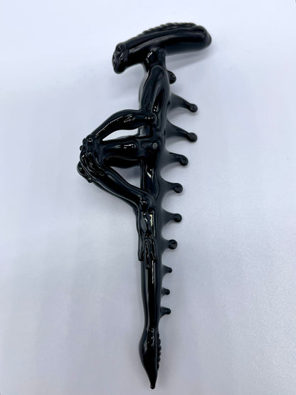 Hand-blown Xenomorph sculpture - Leviathan Glass original