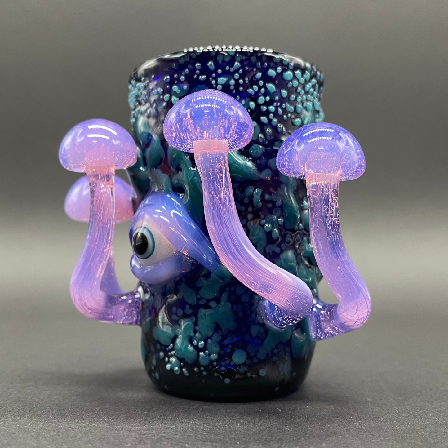 Pink Slime Mushroom Shot Glass by Leviathan Glass - artisan detail