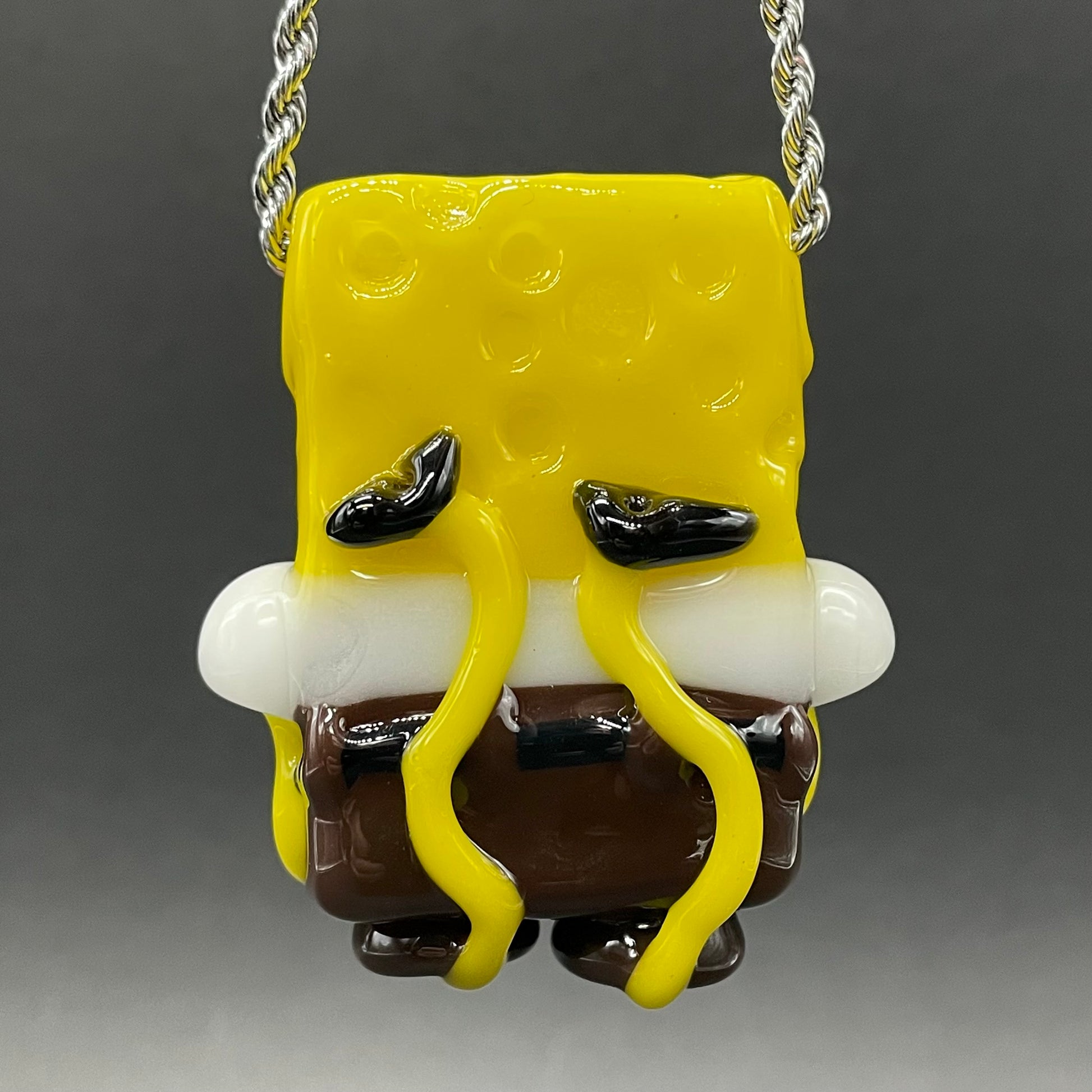 Premium Sponge bob square pants glass pendant - collectible glass art