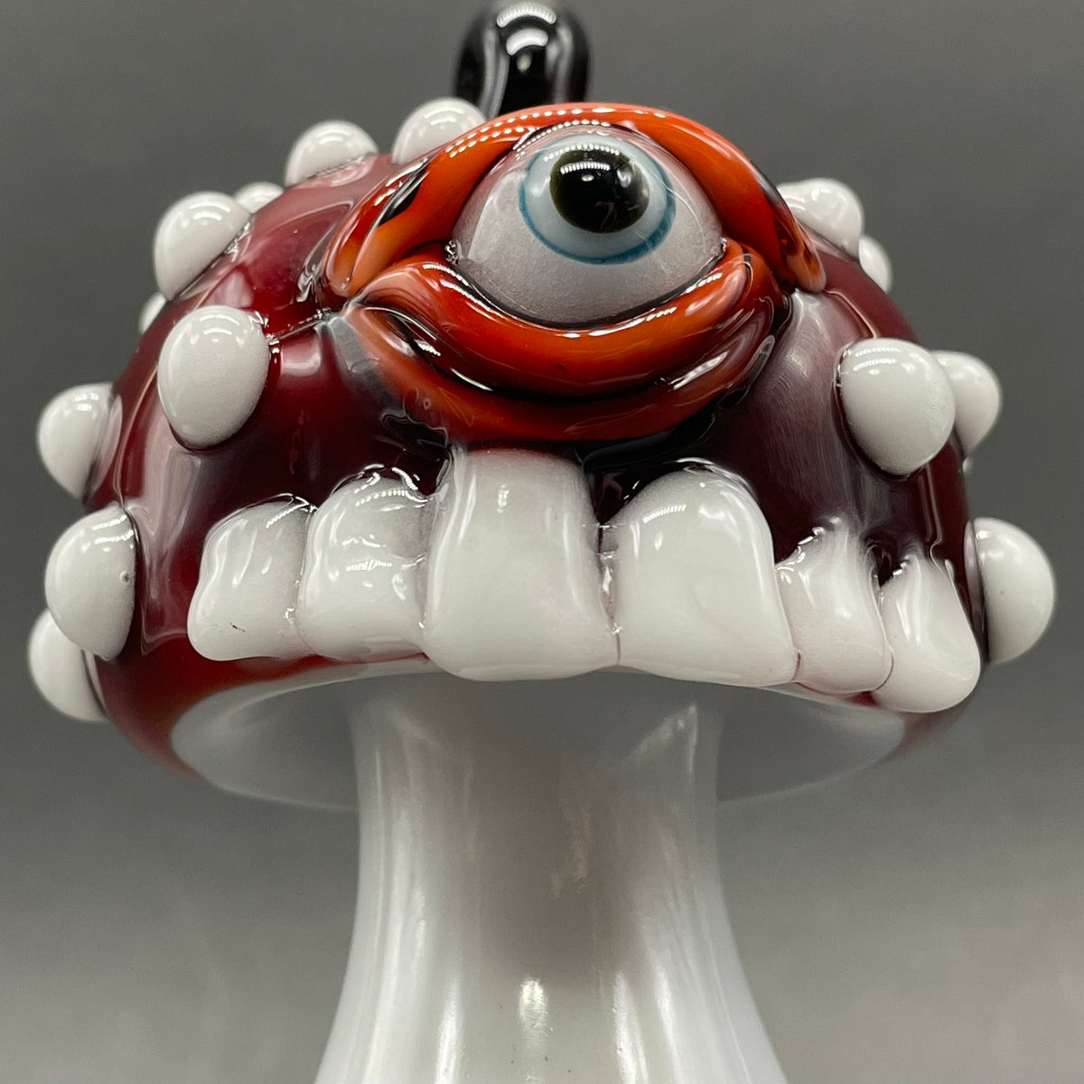 Leviathan Glass Cyclops mushroom ornament - hand-blown art