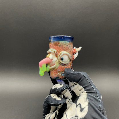 Hand-blown tongue demon shot glass - Leviathan Glass original