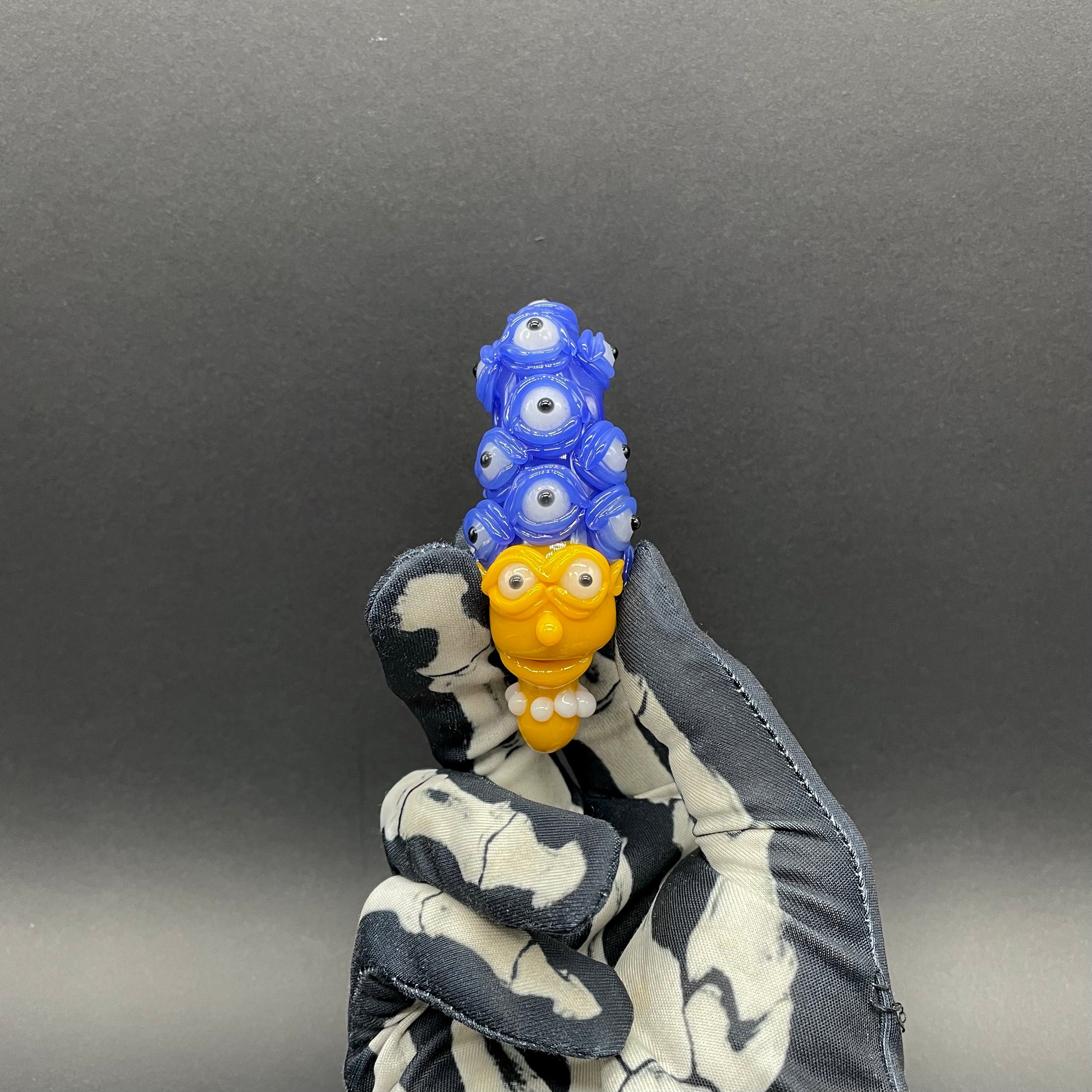 Hand-blown Marge Simpson Mutant Pendant - Leviathan Glass original