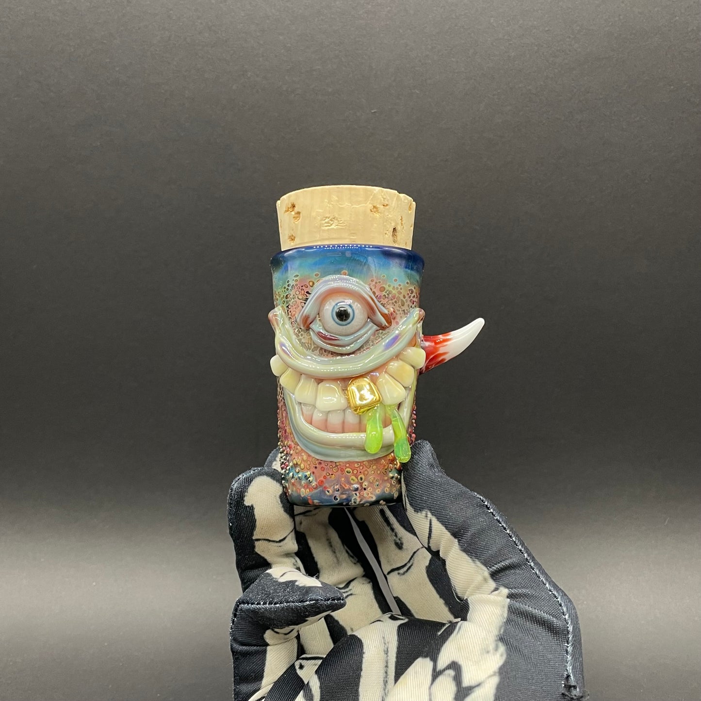 Smiley Face Cyclops Cork Jar