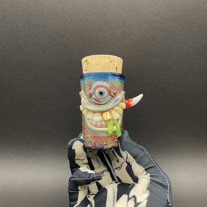 Smiley Face Cyclops Cork Jar